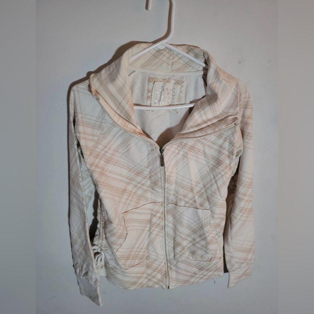 Elegant Cream Plaid Women's Blazer